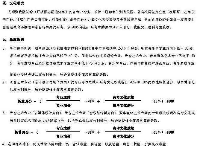 2018年上海音乐学院文化课考试须知及录取原则 