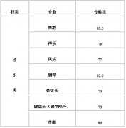 2018年厦门大学音乐表演专业校考合格分数线